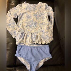 Ruffle Butts Floral Kids Swim Set size 7 NWOT